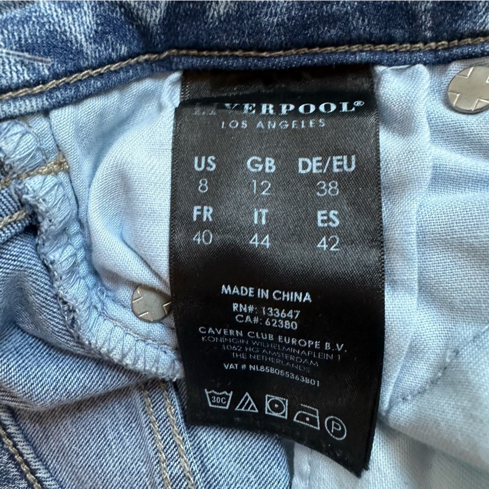 Liverpool Cropped Acid Wash Raw Hem Boyfriend Jeans Sz 8 - Picture 5 of 6